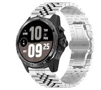 Blueshaweu Bracelet à maillons pour montre Ticwatch 20 mm, 22 mm, 24 mm en acier inoxydable massif avec fermoir papillon - Compatible avec Ticwatch Atlas, Pro 5 Enduro, Pro 3 Ultra BT/LTE version