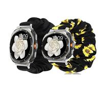 Blueshaweu Bracelet chouchou élastique en tissu pour femme, compatible avec Galaxy Watch 8 de 40 mm, 44 mm, 46 mm classique, Ultra 47 mm LTE, Galaxy Ultra 47mm, Coton, Pas de gemme