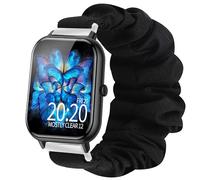 Blueshaweu Bracelet Compatible avec Blackview R30 Pro Smartwatch,en Tissu Imprimé Élastique Bracelet de Montre du Blackview/IOWODO R30 Pro 1,85 Pouces Smart Watch (Noir)