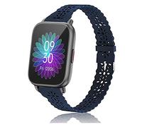 Blueshaweu Bracelet Compatible avec RUIMEN H1 1.85" Pouces Smartwatch pour Femmes Filles,Silicone Sport Bracelet Souple Mince Dentelle Respirant Braceletpour (Bleu)