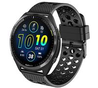 Blueshaweu Bracelet Compatible pour Garmin Forerunner 965, Respirant Sport Silicone Bracelet De Compatible pour Montres connectées Garmin Forerunner 265/Forerunner 965 46mm Smartwatch (Noir)