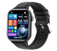 Blueshaweu bracelet Compatible pour KIQULOV,AMZSA,AKUMAKA P45,Bracelet Montre Connectée en Cuir et Silicone Meex Compatible avec P45/HOETEK L31/Hwagol G20 Smartwatch,pour Homme et Femme (Noir)