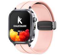 Blueshaweu Bracelet de 18/20/22 mm compatible avec la montre intelligente Knauermann, en silicone souple double magnétique réglable, compatible avec Knauermann Pro 4 rectangulaire/rond, Lite 4, Pro 4