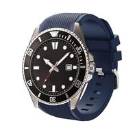 Blueshaweu Bracelet de 22 mm compatible avec Casio Watch, bracelet de rechange en silicone de sport compatible avec Casio MDV106-1AV / MDV107 / MTP-VD01, Große, Silicone, Pas de pierre précieuse