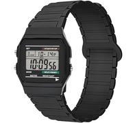 Blueshaweu Bracelet de montre 18 mm, 20 mm, 22 mm, compatible avec Casio Watch, en silicone souple, magnétique, réglable, compatible avec Casio F105W, F-91W, A168WA, MDV106-1AV / MDV107, 18mm, Nylon