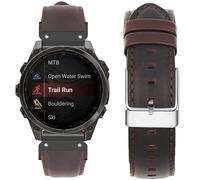Blueshaweu Bracelet de montre de rechange en cuir Quickfit classique compatible avec Garmin Fenix 8 43 mm, 47 mm, 51 mm, etc.