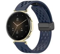 Blueshaweu Bracelet de rechange, 18 mm, compatible avec la montre intelligente Hama 7000 1,32", magnétique, réglable, respirant, en silicone, compatible avec la montre intelligente Hama 7000, Große