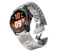 Blueshaweu Bracelet de rechange en acier inoxydable avec fermoir déployant pour montre intelligente TicWatch Atlas, Pro 5, Pro 3, E3, etc., 24mm, Métal, Pas de gemme
