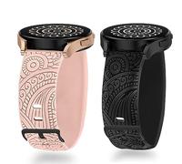Blueshaweu Bracelet de rechange en silicone souple pour montre intelligente Sekonda - Style bohème - Motif floral - Compatible avec Sekonda Flex,Flex Plus/Motion,Motion Plus, 20 mm, Silicone, Pas de