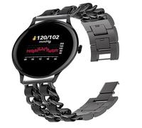 Blueshaweu Bracelet en métal avec cuir pour montre intelligente Sekonda - Compatible avec Sekonda Flex, Flex Plus/Motion, Motion Plus, Motion Pro/Active Pro 47 mm, ACTIVE 1909, etc, 22mm, Cuir, Pas de
