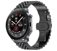 Blueshaweu Bracelet en métal de 22 mm compatible avec OnePlus Watch 3, bracelet réglable en acier inoxydable compatible avec OnePlus Watch 3, 2 46 mm / 2R / 1 montre intelligente (noir)