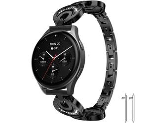 Blueshaweu Bracelet pour femme de 18 mm et 20 mm compatible avec Hama Smartwatch 8900 1,32" / 8900 1,43", en acier inoxydable diamant de qualité supérieure, compatible avec Hama 8900, 18mm, Silicone