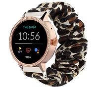Blueshaweu Chouchou Bracelet Compatible avec Fossil Women Gen 5E, en Tissu Imprimé Élastique Bracelet de Montre du Fossil Women's Gen 5E 42mm Smartwatch (Léopard)
