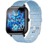 Blueshaweu Compatible avec Blackview R30 Pro Bracelet,Bande en Tissé de Remplacement Réglable Sangle Rechange avec Accessoires Compatible avec Blackview/IOWODO R30 Pro 1,85 Smart Watch (Bleu)