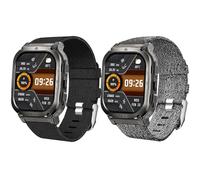 Blueshaweu Compatible avec KOSPET Tank M3 Bracelet,Bande en Tissé de Remplacement Réglable Sangle Rechange avec Accessoires Compatible avec KOSPET Tank M3 1.96" Pouces Smart Watch (2 Packs-Noir+Gris)