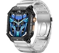 Blueshaweu Compatible avec les bracelets de montre intelligente Oukitel, 22 mm en acier inoxydable solide, compatibles avec les montres intelligentes OUKITEL BT10, BT20, BT80, BT101 (argent-1, taille