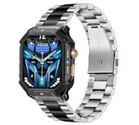 Blueshaweu Compatible avec les bracelets de montre intelligente Oukitel, 22 mm en acier inoxydable solide, compatibles avec les montres intelligentes OUKITEL BT10, BT20, BT80, BT101, 22mm Size, Acier