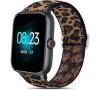 Blueshaweu Compatible Bracelet Compatible avec Blackview R3 Pro/IOWODO R3 Pro 1,69" Smartwatch,Bracelet Sport de en Nylon en Élastiques,Fermeture en acier inoxydable (Léopard)