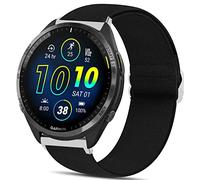 Blueshaweu Compatible Bracelet Compatible avec Garmin Forerunner 965/Forerunner 265 46MM Smartwatch,Bracelet Sport de en Nylon en Élastiques,Fermeture en acier inoxydable de haute qualité (Noir)