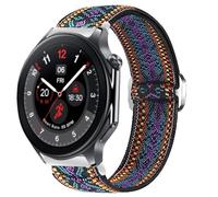 Blueshaweu Compatible Bracelet Compatible avec OnePlus Watch 2 Smart Watch,Bracelet Sport de en Nylon en Élastiques,Fermeture en acier inoxydable de haute qualité (Fleurs violette)