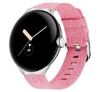 Blueshaweu compatible Google pixel Watch bracelet avec sangle tissée en nylon respirable remplaçable sangle d'épaule de rechange réglable avec Accessoires Compatible Google Pixel Watc (Rose)