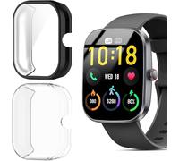 Blueshaweu Coque de protection fine et souple en TPU anti-rayures compatible avec montre intelligente Oukitel V2 (noir + transparent)