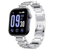 Blueshaweu GTX12 Bracelet de rechange réglable en métal avec strass pour montre intelligente Fitpolo, Enomir, Tensky GTX12/uaue, QXQ, QCOQ T60
