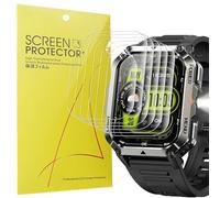 Blueshaweu Lot de 6 films de protection d'écran compatibles avec la montre intelligente militaire IOWODO W70Pro 2,01 pouces (2,01 pouces), transparent, en TPU [Lot de 6] Compatible avec la montre