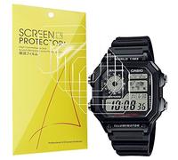 Blueshaweu Lot de 6 films de protection d'écran en TPU transparent flexible pour Casio Watch AE-1200/AE-1300/AE-1200WH (HD)