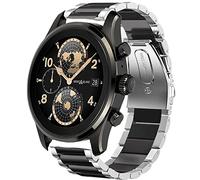 Blueshaweu Métal Compatible avec Mont -blanc Summit 3,Bracelet en Acier Inoxydable Compatible avec Bracelet Mont -blanc Summit 3 (Argent-Noir)