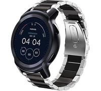 Blueshaweu Métal Compatible avec Motorola Moto Watch 100 Smartwatch,Bracelet en Acier Inoxydable Compatible avec Bracelet Motorola Moto Watch 100/Moto360 smartwatch (Argent-Noir)