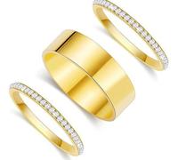 Blueshoop Paquet de 2 bagues empilables en or véritable plaqué or véritable pour Oura Gen 3 / Oura Gen 4 Smart Ring, zircone cubique imitation diamant Oura Ring Stack pour les femmes
