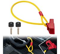Blueshyhall Antivols Auto, Mousqueton Ceinture de Sécurité Barre Blocage Volant avec Clés, Carlock Antivol, Universel Barre Antivol Voiture pour Voitures, camions, SUV, Caravane, Camping Car (Jaune)