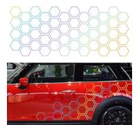 Blueshyhall Autocollants en nid d'abeille, 48 autocollants avec motif en nid d'abeille, autocollants décoratifs pour tuning de voiture, motifs amusants et grands pour capots de voiture, côtés, coffre
