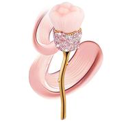 Blueshyhall Bling Pinceaux Maquillages Fleurs avec Strass, Makeup Brushes pour Blush Creme/Fond de Tein/Poudre/Paupière, Petit Pinceaux Maquillages Fluffy de Voyage avec Support (Rose)