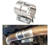 Blueshyhall Collier d'échappement, raccord de tuyau en acier inoxydable avec vis et écrou M10 zingué, kit de réparation universel pour pot d'échappement, double collier, pinces pour pot d'échappement