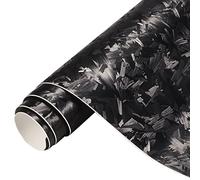 Blueshyhall Film de Camouflage Pour Voiture - Cristal Covering Noir Brillant Mat, Vinyle Adhesif Carrosserie Pour Moto, Vélo (30 x 152 cm)