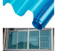 Blueshyhall Film Fenetre, 50 x 300 cm Film Fenetre Transparent Bleu, Film Fenetre Isolant Anti Froid Anti UV Anti Regard Autocollant Electrostatique, Film Protection Solaire pour Fenetre Maison Bureau