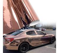 Blueshyhall Film pour Voiture Or Rose avec Effet Miroir, Film de Wrapping de Voiture Chromé Brillant Métallisé Covering Vinyl Bronze pour l'Intérieur et l'Extérieur Étanche Autocollant (50 x 152 cm)