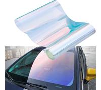 Blueshyhall Film Teinté pour Voiture Caméléon 80% VLT, Violet et Rouge Dégradé Film pour Fenêtre de Voiture Anti Éblouissement Film Solaire Voiture pour Pare-Brise, Fenêtres, Latérales (100 x 300 cm)