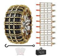 Blueshyhall Lot de 8 Universel Chaîne à Neige de Voiture, Chaîne à Neige Acier manganèse, Snow Chains Easy Grip, Chaîne Neige Rapide pour Voiture (165-205mm)