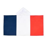 Blueshyhall Poncho drapeau à porter autour du cou, 150 x 120 cm, cape nationale avec manches et capuche, en tissu polyester, équipement de supporter, lavable, pour articles de fans de football, coupe