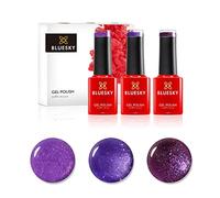 Bluesky Ensemble Vernis Semi Permanent Crystal Violets. Crystal Purple Lavender Sj32/Purple Pizzazz Vip08/Purple Lavender Yyf07. 3 x 5 ml Violet/Paillettes 1 Unité