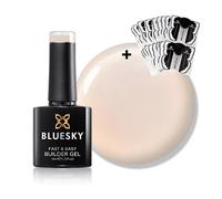 Bluesky Gel Nail Polish, Fast & Easy Builder Gel for Nail Extensions Plus 50 Nail Forms - Pale, All in One Base Coat, Top Coat, Nail Strengthener and Extender, 10ml (Requires curing under UV/LED Lamp)
