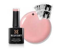 Bluesky Gel Nail Polish, Fast & Easy Builder Gel for Nail Extensions Plus 50 Nail Forms - Rose, All in One Base Coat, Top Coat, Nail Strengthener and Extender, 10ml (Requires curing under UV/LED Lamp)