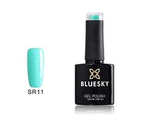 Bluesky Gel Nail Rolir, Marine SR11, bleu, paillettes, lumière, sarcelle durable, résistant aux puces, 10 ml (nécessite du séchage sous lampe LED UV)