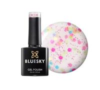 Bluesky Gel Nail Rust, Confetti Pop, base claire, paillettes multicolores, longue durée, résistante aux puces, 10 ml (nécessite du séchage sous lampe LED UV)