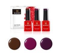 Bluesky Gel One Rigus, chauffe-hiver, amour teinté 80557, fausse fourrure 80538, vin de prune CS63, 3 x 5 ml, sombre, violet, rouge, brun (nécessite de curoter sous UVP