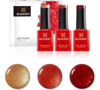 Bluesky Gel One Rolis, Cristaux Brûlés, Rougeur Rouge A001, Frosty Gold Jq09, Orange Flame Sj19, 3 X 5 Ml, Rouge, Orange Doré (Nécessite Un Durcissement Sous Lampe Led Uv)