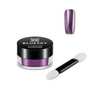 Bluesky Kit de poudre à ongles chromée avec pinceau applicateur pour gel métallique Violet 5 g